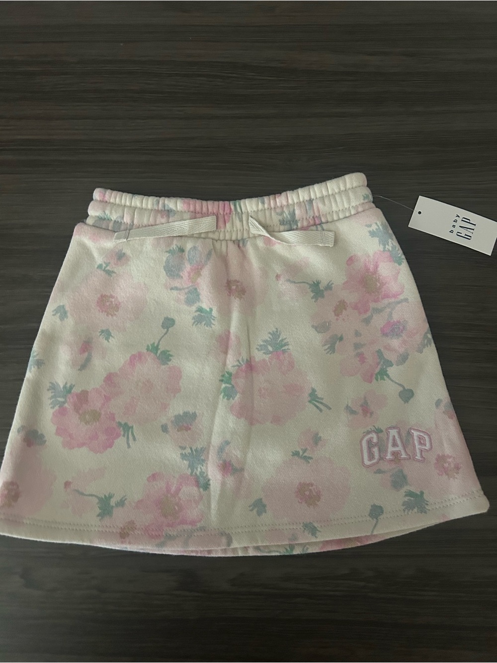 GAP Floral Pink & Mint Pull-On Skirt